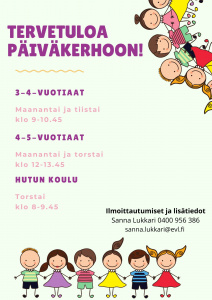 Tervetuloa päiväkerhoon