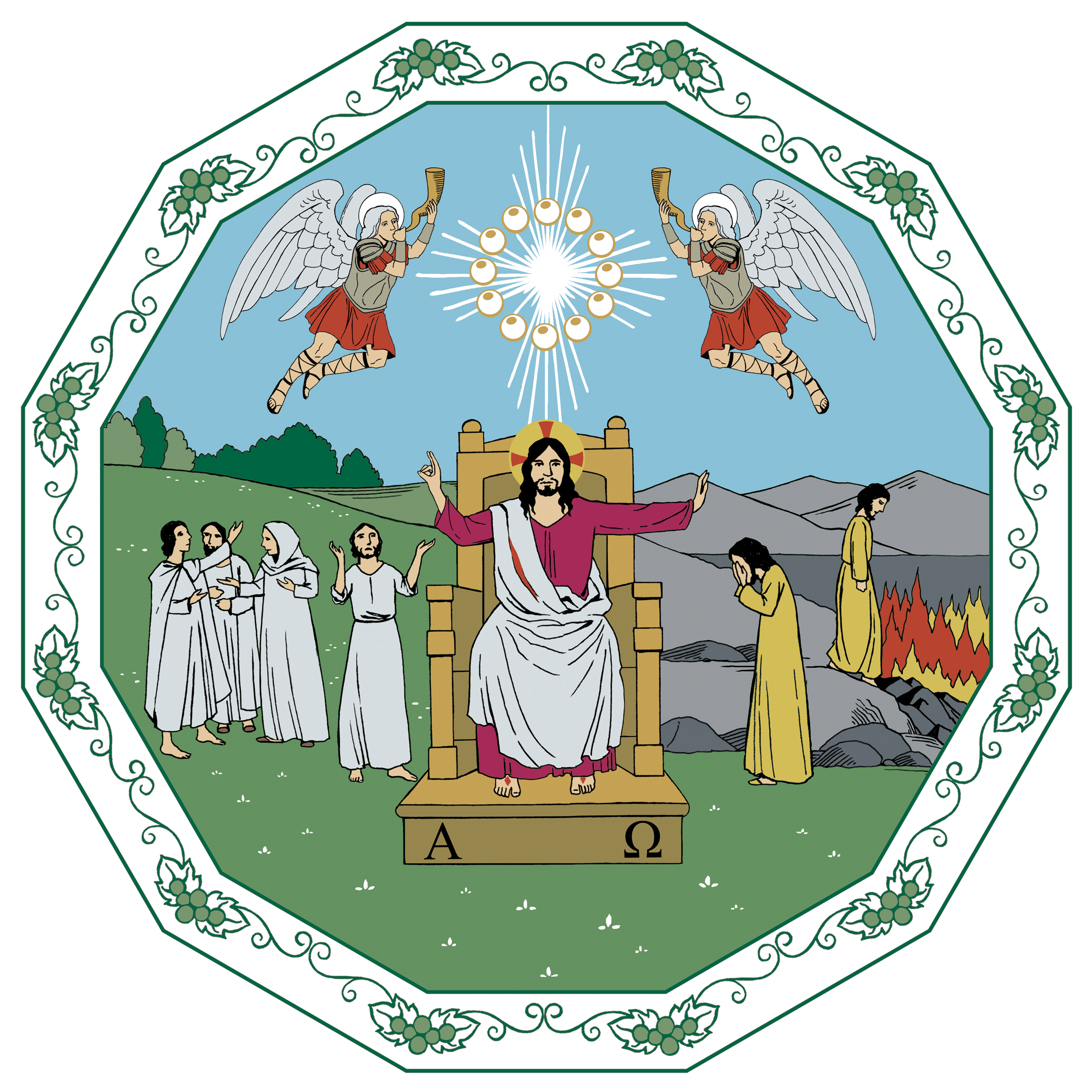Messu Kuvassa on Kristus valtaistuimella.